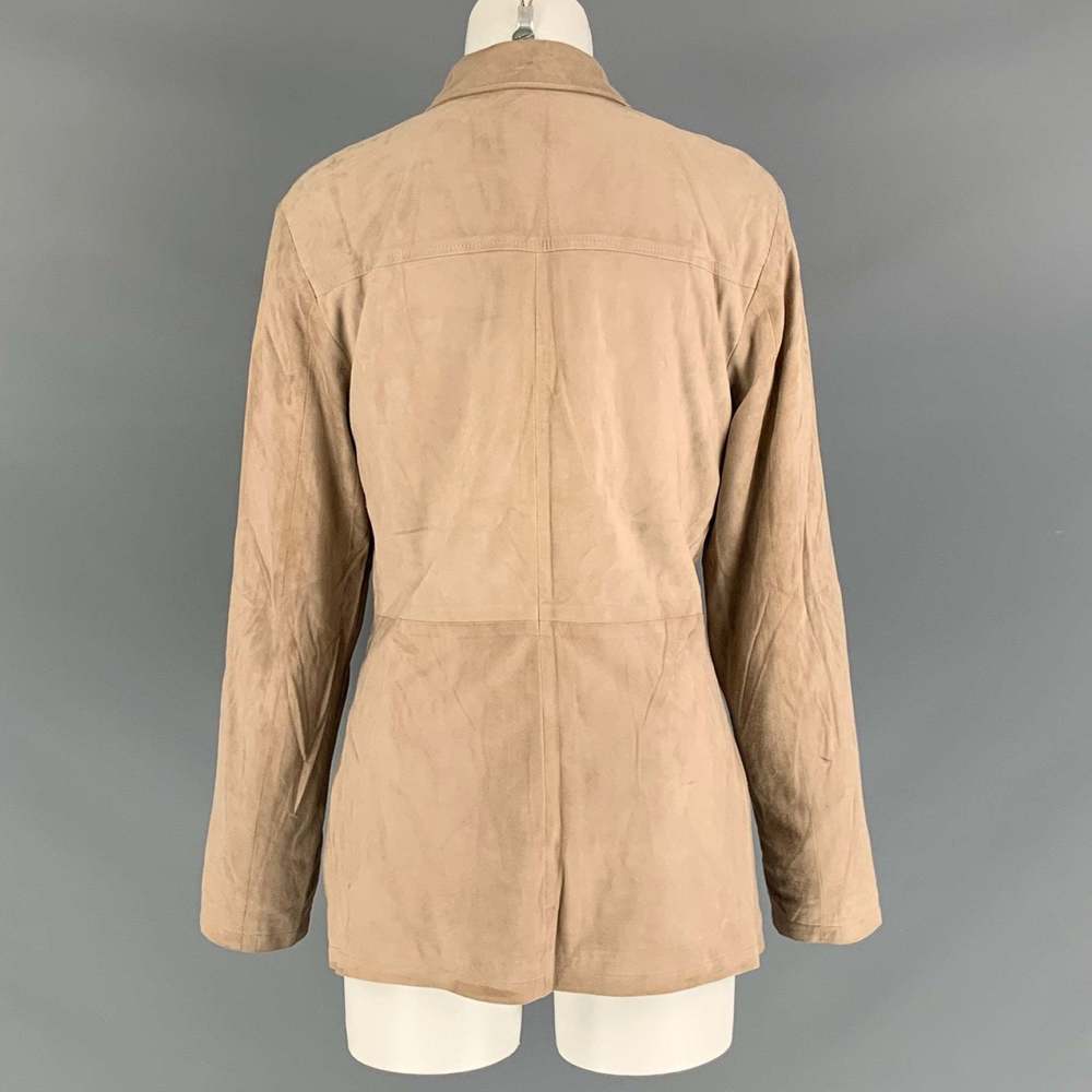 FACONNABLE Tan Suede Goat Skin Hidden Buttons Jacket - Picture 3 of 6
